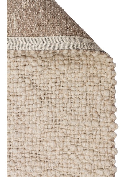 Efi Beıge %100 El Dokuma Yün ve Pamuk ile Üretilen Örgü Detaylı Bohem Oturma Odası Salon Halısı fiyatları