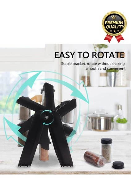 Özel Üretim Dayanıklı 360° Dönebilen Düzenleyici Standlı 18 Adet 100ML Cam Baharatlık 34X26X23 cm modelleri