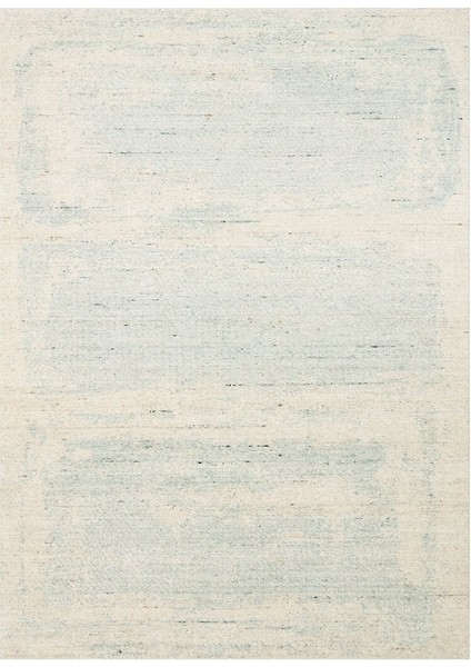 Exotic Beıge Teal, %100 El Dokuması, Yün, Viskon ile Üretilmiş Kendinden Desenli Salon Halısı