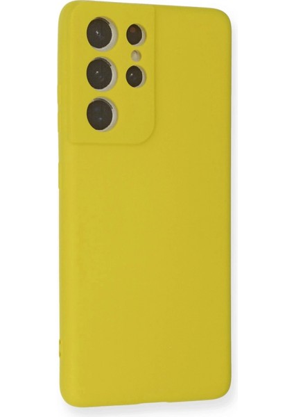 Samsung Galaxy S21 Ultra Kılıf Nano Içi Kadife Silikon - Sarı fiyatları