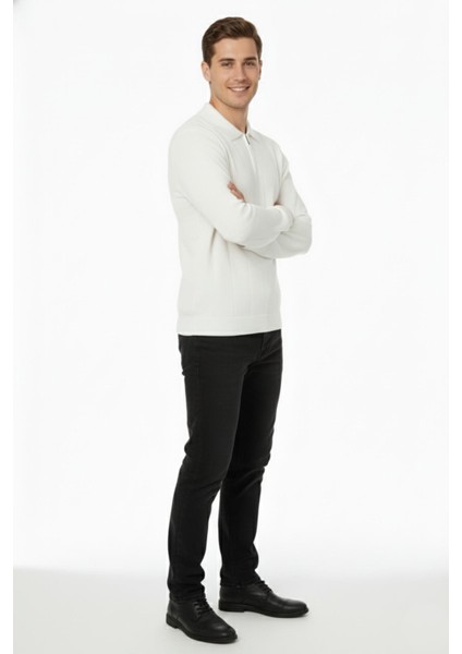 Erkek Polo Yaka Fermuarlı Triko Kazak Regular Fit 7019 BGL-ST04922 modelleri