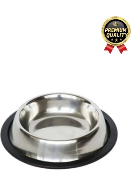 Premium Uzun Ömürlü Sağlam Kaymaz Kauçuk Taban Paslanmaz Çelik Metal Kedi Köpek Mama Su Kabı 26 cm fiyatları