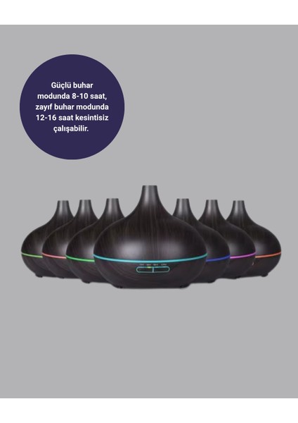 Bfs 550 ml Ultrasonik Uçucu Yağ Difüzörü 7 Renk LED Işıklı ve Zaman Ayarlı modelleri