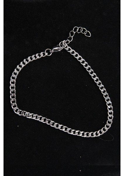 Bfs 316L Çelik Ince Klasik Model Gümüş Renk Erkek Bileklik