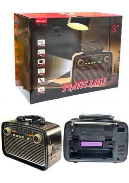 Bfs Müzik Kutusu Bluetooth Bağlantılı El Fenerli Nostaljik Tasarım Radyo