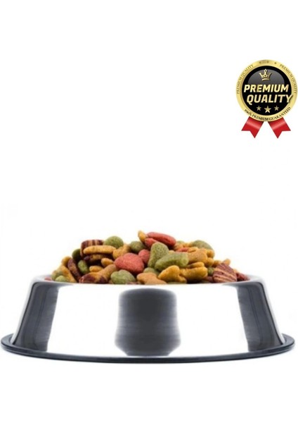 Premium Uzun Ömürlü Sağlam Kaymaz Kauçuk Taban Paslanmaz Çelik Metal Kedi Köpek Mama Su Kabı 34 cm modelleri