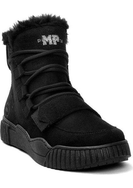Mp 242-1876 Siyah Süet Kadın Bağcıklı Spor Bot