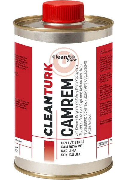 Camrem Cam Boya Sökücü Jel | Cam Yüzeye Zarar Vermez | Güçlü Jel Form Boya Temizleyici 1 kg