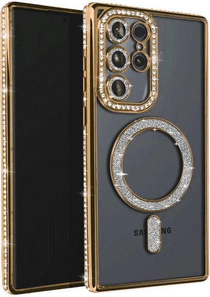 Samsung Galaxy S23 Ultra Joke Simli Magneticsafe Kılıf - Gold