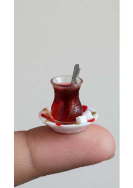 2 Adet Minyatür Çay Bardağı Telefon Süsü