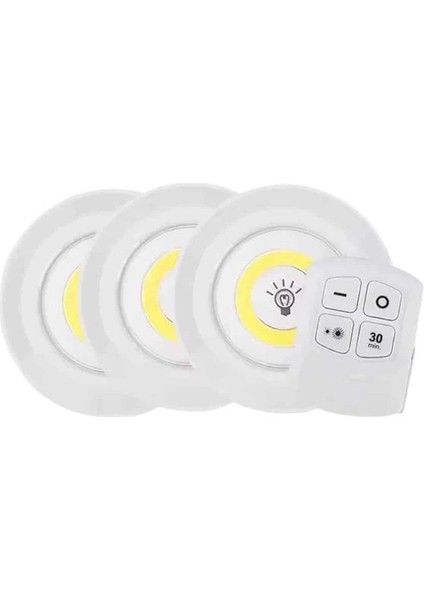 Bfs LED Lamba 3'lü Uzaktan Kumandalı Yapışkanlı