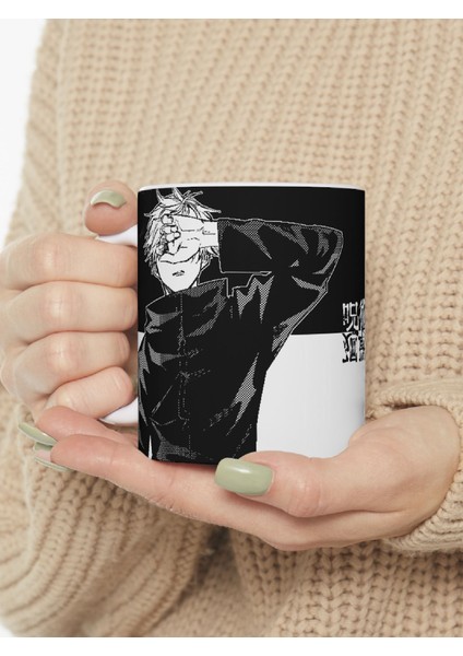 Jujutsu Kaisen "gojo ve Geto" Baskılı Siyah-Beyaz Renk Porselen Kupa Bardak fiyatları