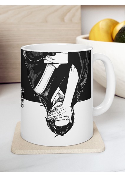 Jujutsu Kaisen "gojo ve Geto" Baskılı Siyah-Beyaz Renk Porselen Kupa Bardak modelleri