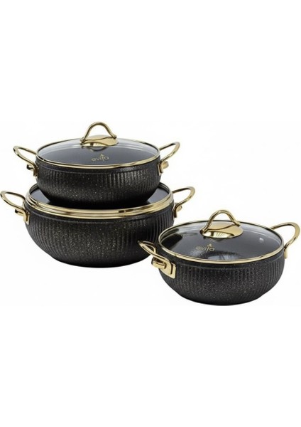 Gold Bio Granit Tencere Seti 6 Parça modelleri