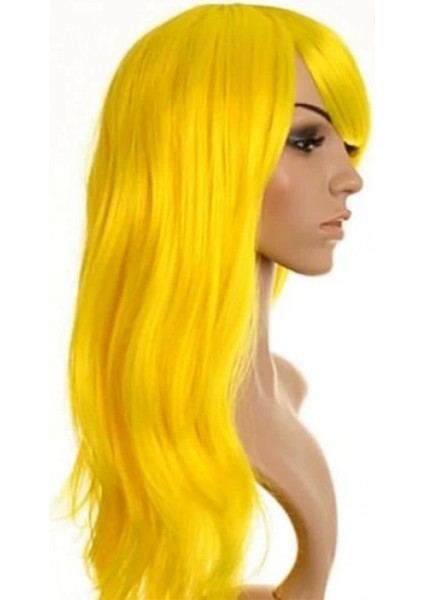 - Sarı Renk Uzun Parti Peruğu