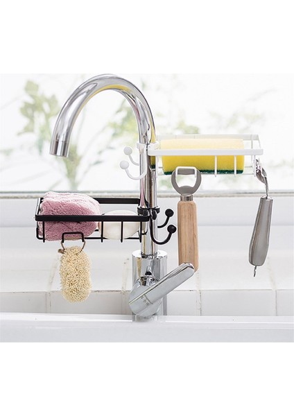 Paslanmaz Çelik Mutfak Banyo Musluğuna Sabitlenebilir Sabunluk (5358)