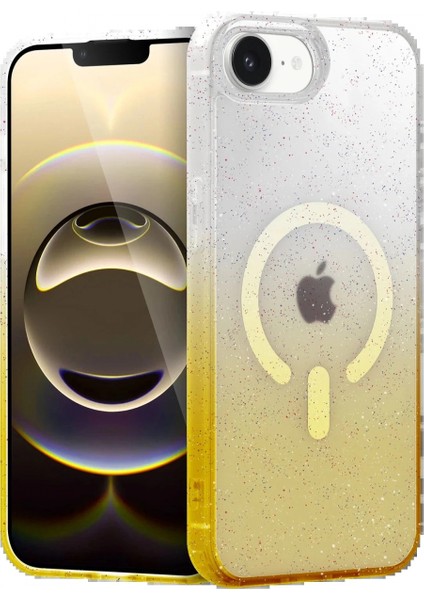 Apple iPhone 16E Pummel Shiny Magsafe Kapak - Gold