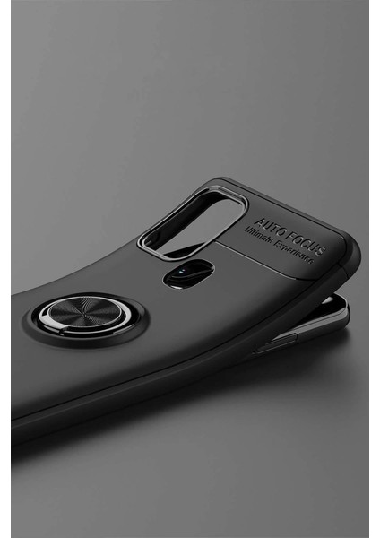 Samsung Galaxy M31 Kılıf Range Yüzüklü Silikon - Siyah-Gold indirimleri