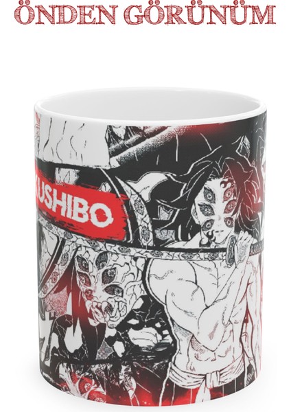 Demon Slayer "kokuşhibo" Baskılı Siyah-Beyaz Renk Porselen Kupa Bardak fırsatları