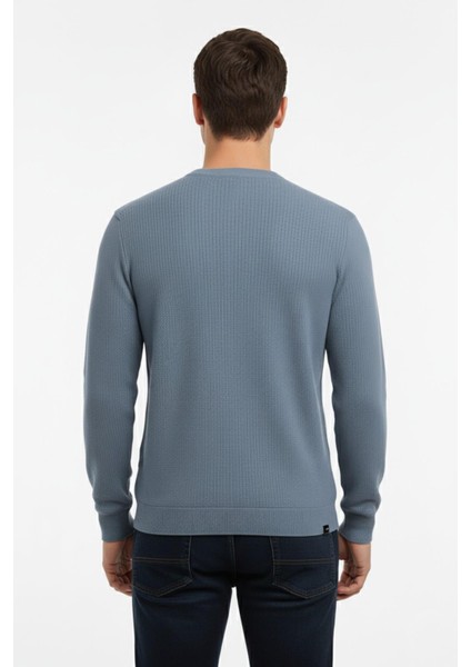 Erkek Sıfır Yaka Kazak Petek Örgü Klasik Kalıp 7002 BGL-ST04928 modelleri