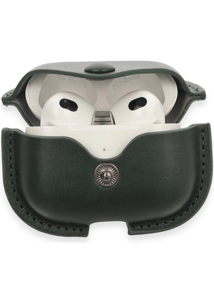 Airpods 3 (3.nesil) Çanta Deri Kılıf - Haki Yeşil modelleri