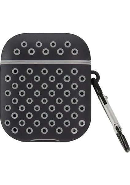 Airpods 2 (2.nesil) Spor Delikli Kılıf - Siyah-Gri