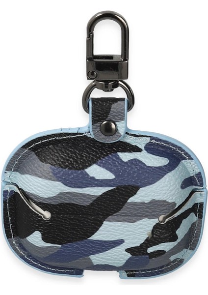 Airpods 3 (3.nesil) Çanta Kamuflaj Deri Kılıf - Mavi fiyatları