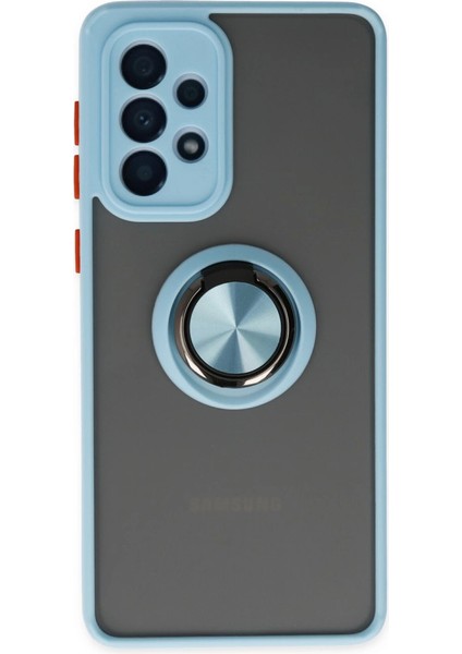 Samsung Galaxy A33 5g Kılıf Montreal Yüzüklü Silikon Kapak - Buz Mavi