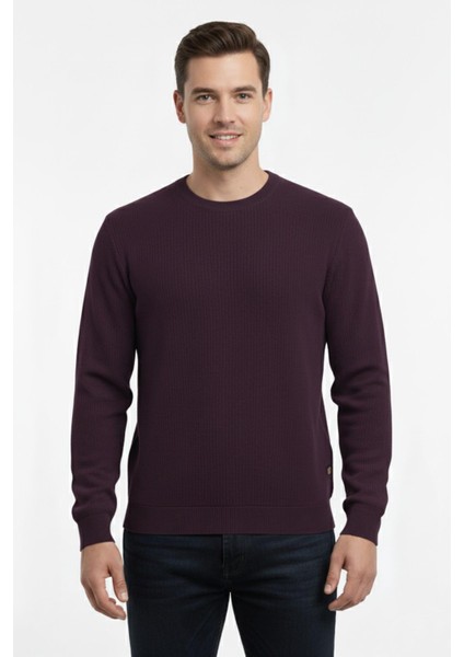 Erkek Sıfır Yaka Kazak Petek Örgü Klasik Kalıp 7002 BGL-ST04928