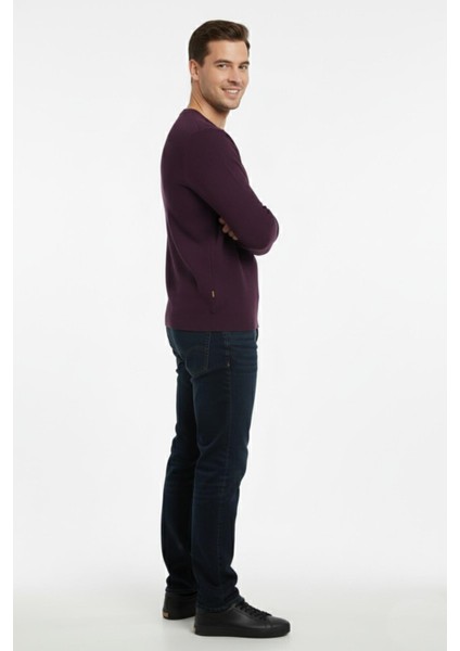 Erkek Sıfır Yaka Kazak Petek Örgü Klasik Kalıp 7002 BGL-ST04928 modelleri