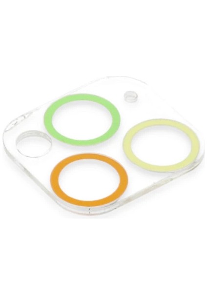 Iphone 11 Pro Renkli Kamera Lens Koruma Cam - Sarı-Turuncu modelleri