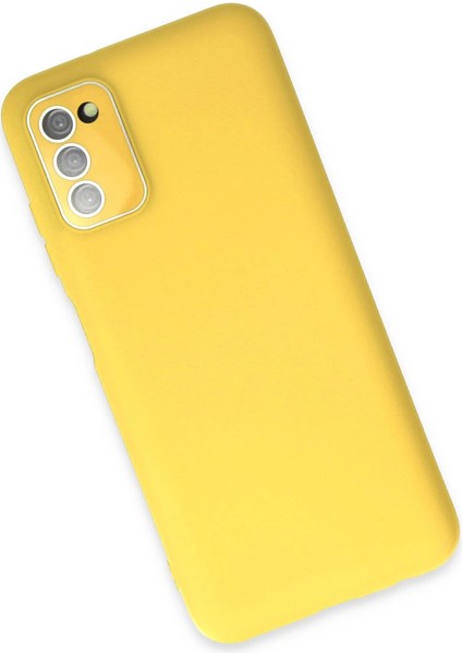 Samsung Galaxy A03S Kılıf Lansman Glass Kapak - Sarı modelleri