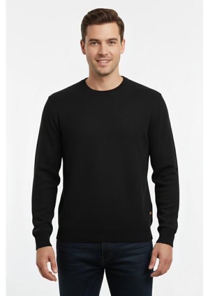 Erkek Sıfır Yaka Kazak Petek Örgü Klasik Kalıp 7002 BGL-ST04928