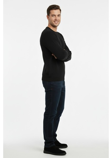 Erkek Sıfır Yaka Kazak Petek Örgü Klasik Kalıp 7002 BGL-ST04928 modelleri