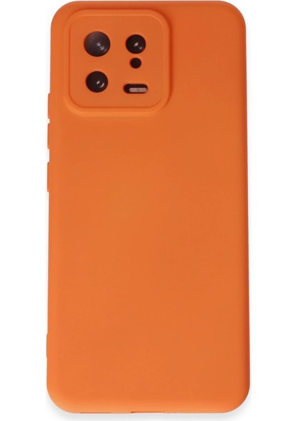 Xiaomi Mi 13 Kılıf Nano Içi Kadife Silikon - Turuncu