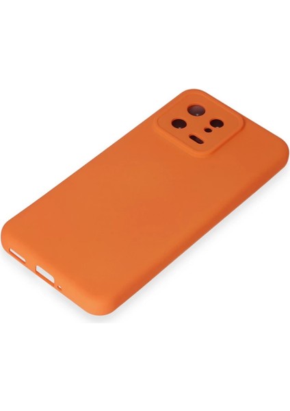 Xiaomi Mi 13 Kılıf Nano Içi Kadife Silikon - Turuncu modelleri