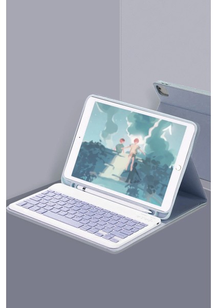 Ipad Air 11 (2024) Kılıf KC01 Smart Klavyeli Tablet Kılıfı - Lacivert