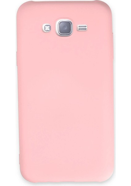 Samsung Galaxy J7 Kılıf Nano Içi Kadife Silikon - Pudra