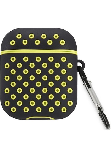 Airpods 2 (2.nesil) Spor Delikli Kılıf - Siyah-Sarı