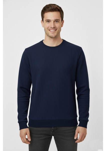 Erkek Sıfır Yaka Kazak Petek Örgü Klasik Kalıp 7002 BGL-ST04928