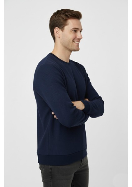 Erkek Sıfır Yaka Kazak Petek Örgü Klasik Kalıp 7002 BGL-ST04928 modelleri