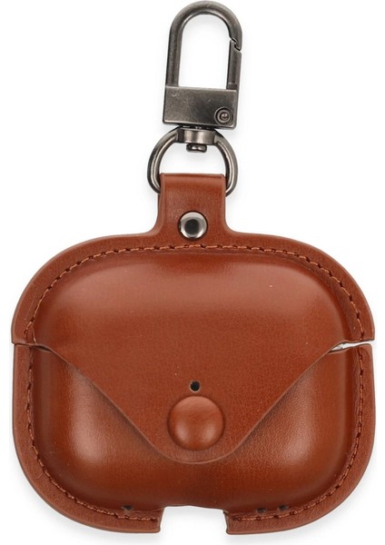 Airpods 3 (3.nesil) Çanta Deri Kılıf - Taba