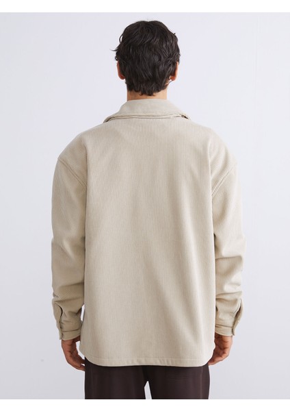 Yeni Sezon Rahat Kalıp Uzun Kollu Kadife Erkek Gömlek Ceket fırsatları