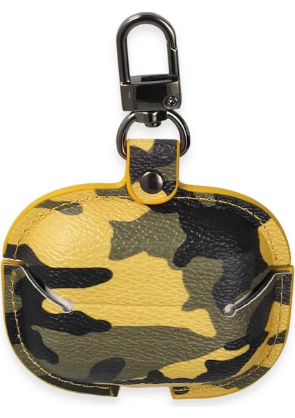 Airpods 3 (3.nesil) Çanta Kamuflaj Deri Kılıf - Sarı fiyatları