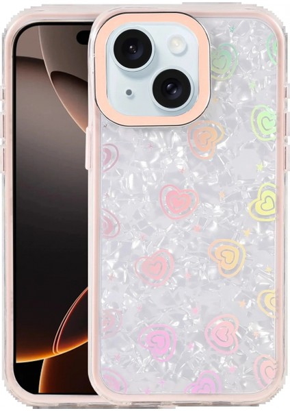 Ieg Apple iPhone 15 Lumi Desenli Kapak - Pembe