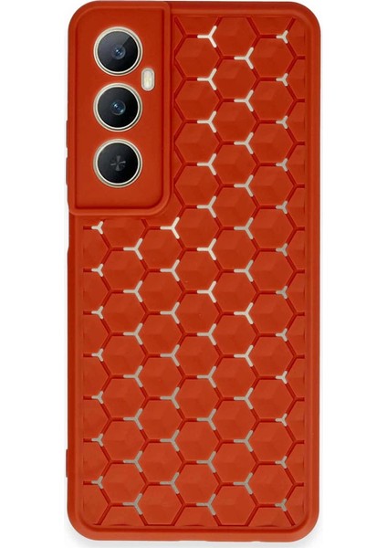 Newface Realme C65 Kılıf Petek Silikon Kapak - Kırmızı