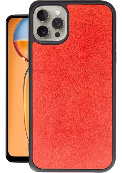 Newface Iphone 14 Pro Kılıf Aras Deri Kapak - Kırmızı