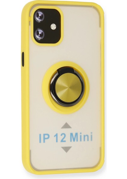 Iphone 12 Mini Kılıf Montreal Yüzüklü Silikon Kapak - Sarı fiyatları