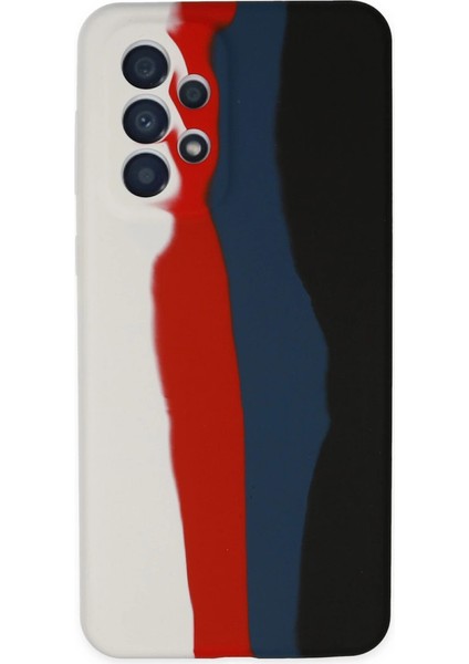 Samsung Galaxy A53 5g Kılıf Ebruli Lansman Silikon - Beyaz-Siyah