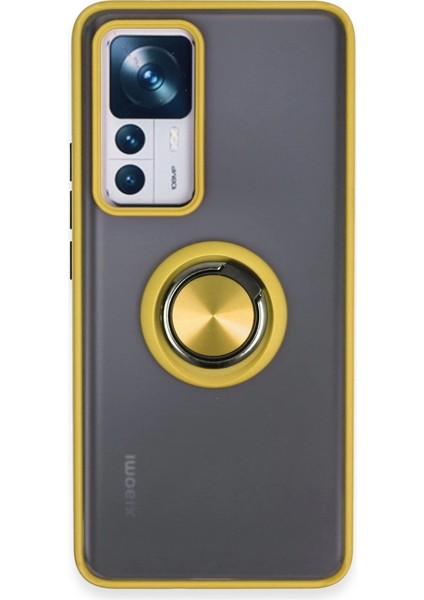Xiaomi Mi 12T Pro Kılıf Montreal Yüzüklü Silikon Kapak - Sarı